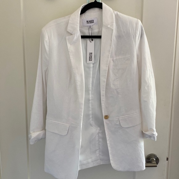 NWT Steve Madden bb Dakota white linen blazer - Picture 4 of 5